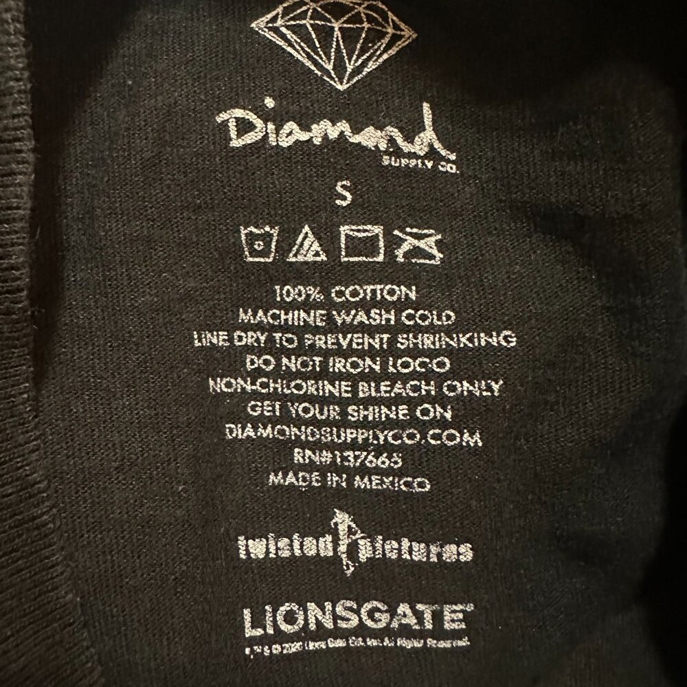 Diamond Supply x Saw Movie Men's Black Long Sleeve Shirt Small Twisted Pictures - Picture 3 of 5